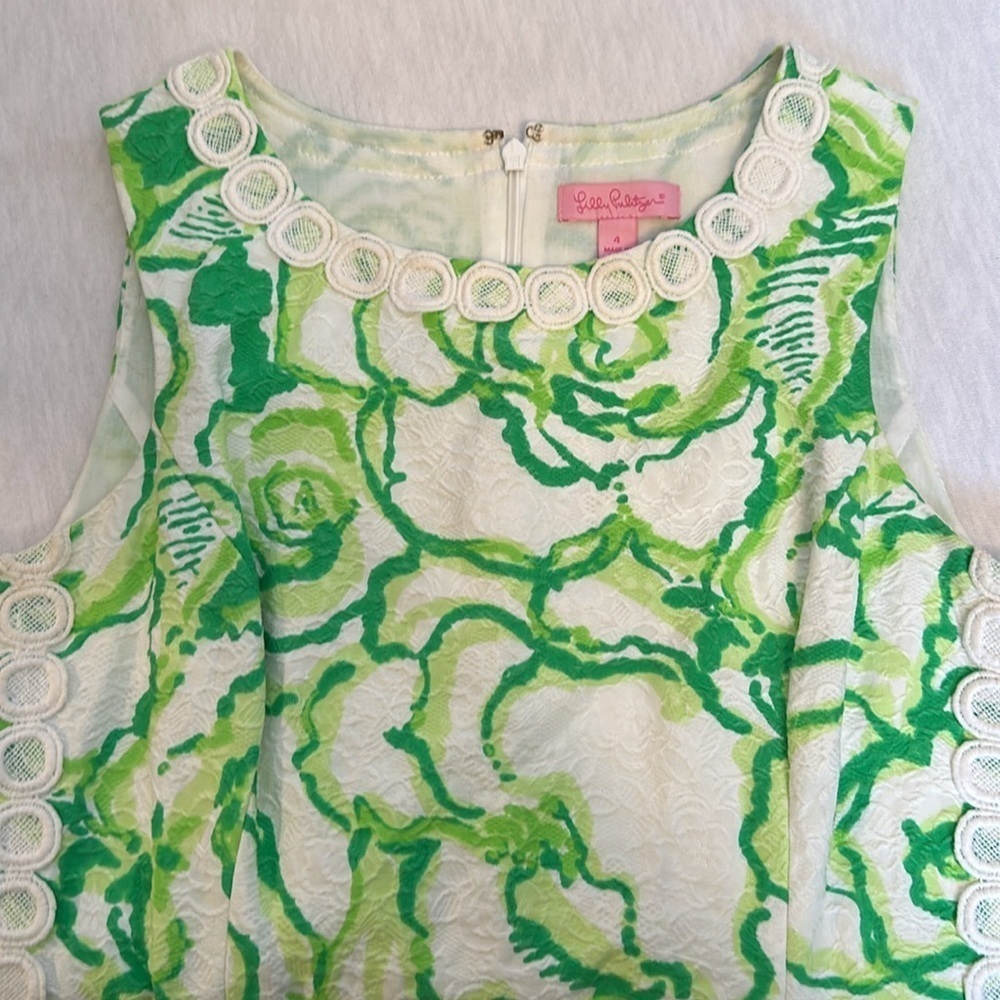 Vintage Lilly Pulitzer Mila Resort Heart Breaker Jacquard Lace Shift Mini Size 4 - Picture 8 of 16